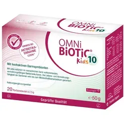 OMNi BiOTiC 10 Kids - Probiotika für Kinder - Probiotika Lactobacillus für Kinder, mit 10 Bakterienstämmen und 2,5 Mrd. Keimen pro Portion. Einfach dosierbar, vegan und glutenfrei – ideal für die tägliche Unterstützung der Darmgesundheit.