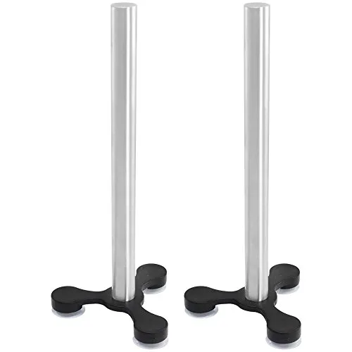 com-four® 2X Küchenrollenhalter stehend mit Saugnapf Standfuß - Papierrollenhalter für die Küche - Rollenhalter aus Edelstahl - Küchenrollenhalterung ohne Bohren - 31 cm