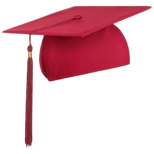 LIERYS Doktorhut (Studentenhut) - 54-61 cm - Hut für Abschlussfeiern vom Studium, Universität, Hochschule, Abitur - Absolventenhut in blau schwarz rot Bordeaux