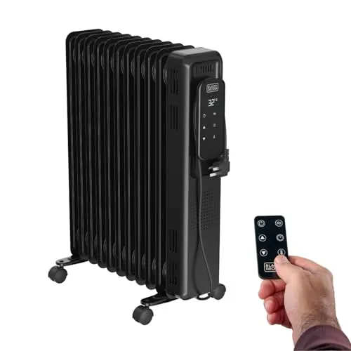 Black+Decker BXRA2501E Elektronischer Ölradiator – 2500W mit Digitaldisplay