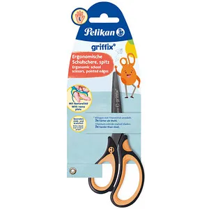 Pelikan Linkshänder-Papierschere griffix schwarz-orange 14,0 cm