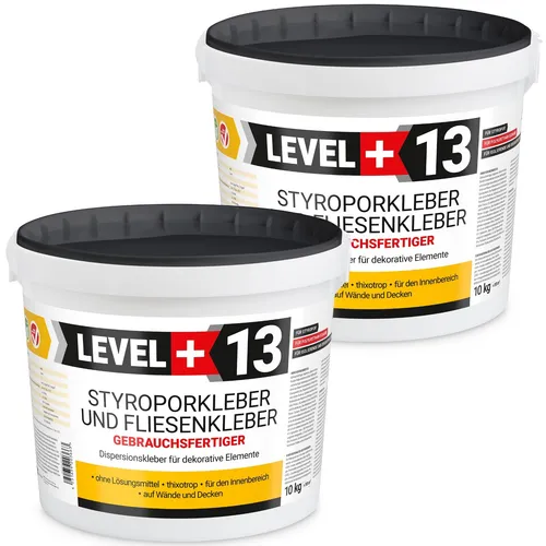 Styroporkleber 2x10kg - Gebrauchsfertiger Montagekleber - Kleber & Leime, ideal für Styropor und Gipsplatten, lösungsmittelfrei und einfach anzuwenden – perfekt für Wand- und Bodenverkleidungen.