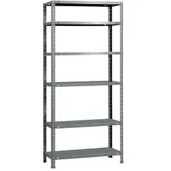 SimonRack Advantage Metallregal - 6 Böden, grau, 2000x900x300 mm - Werkstatteinrichtung mit 6 stabilen Fachböden, Tragfähigkeit bis 75 kg pro Boden. Ideal für maximale Stauraumnutzung, inklusive Montageanleitung.