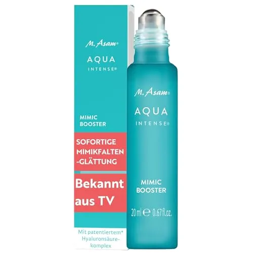 M. Asam AQUA INTENSE Mimic Booster Serum – Anti Aging Serum mit Hyaluron - Gesichtsserum für empfindliche Haut, reduziert Mimikfalten mit Munapsys und spendet intensive Feuchtigkeit durch 20% Aloe Vera. Ideal für ein glatteres, jugendlicheres Hautbild.