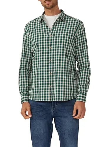 s.Oliver Langarmhemd M in Grün - Hochwertiges Langarmhemd aus 100% Baumwolle in Größe M. Ideal für legere und elegante Anlässe, bietet hohen Tragekomfort und stilvolles Design.