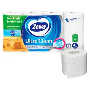 Zewa Ultra Clean Toilettenpapier 4-lagig mit Strohanteil