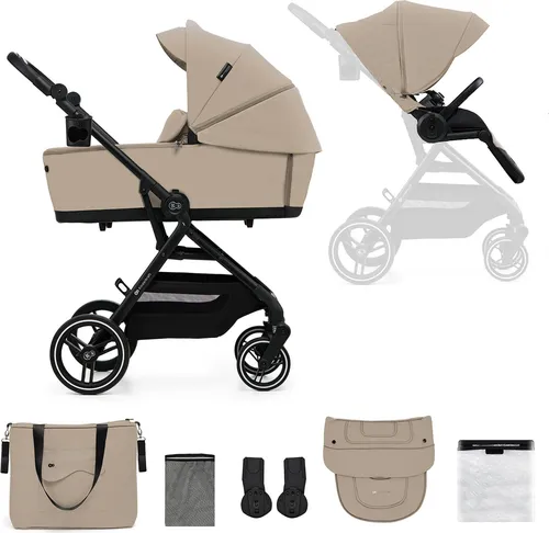 Kinderkraft Kombikinderwagen Yoxi 2in1 Sand Beige - Vielseitiger Kinderwagen 2in1 für komfortable Ausflüge, mit herausnehmbarem Sitz und schickem Design in Sand Beige.