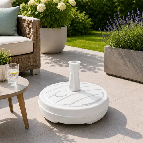 Sonnenschirmständer Schirmständer 13L Weiß Ø43cm H13cm Gartenschirmständer