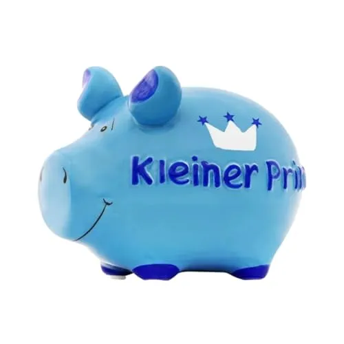 Sparschwein Kleiner Prinz - Keramik Spardose, ca. 12,5x9 cm, mit Gummistopfen für sicheres Sparen