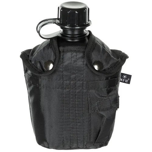 US Feldflasche 1L schwarz Hülle Kunststoff Trinkflasche Outdoor BW Army