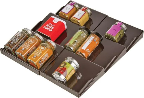 mDesign Aufbewahrungssystem Gewürzhalter ausziehbares Gewürzregal Schubladeneinsatz mDesign bron