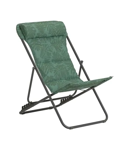 Dehner Campingstuhl Ibiza - Klappbar mit Kopfpolster, dunkelgrün - Ideal für den Outdoorbereich: kompakt, leicht und komfortabel. Die 3-fach verstellbare Rückenlehne und robustes Material sorgen für besten Sitzkomfort bei jedem Abenteuer.