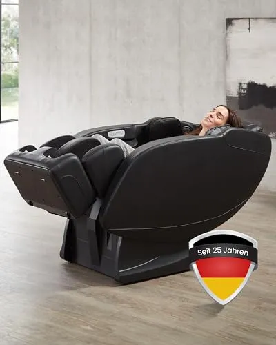 WELCON Massagesessel Prestige II in schwarz - 3D Massagesessel für zuhause mit Zero Gravity, Wärmefunktion und 6 Automatikprogrammen