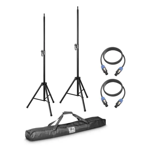 LD Systems 2xLS-Stativ Set mit Tasche und 2x 5m LS-Kabel - Ständer & Stützen, perfektes Set für Musiker und Veranstalter mit praktischer Tasche und hochwertigen Kabeln für beste Klangqualität.