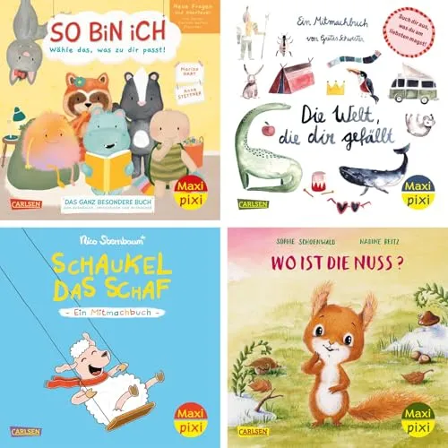 Maxi-Pixi-4er-Set 122: Neue Bilderbücher zum Mitmachen (4x1 Exemplar): 4 Minibücher zum Vorlesen und Mitmachen für Kinder ab 3 Jahren (122)