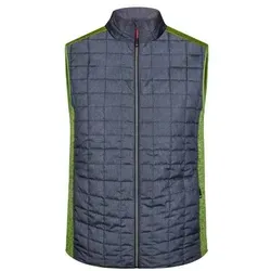 Men's Knitted Hybrid Vest Weste im stylischen Materialmix grau/grün, Gr. XXL