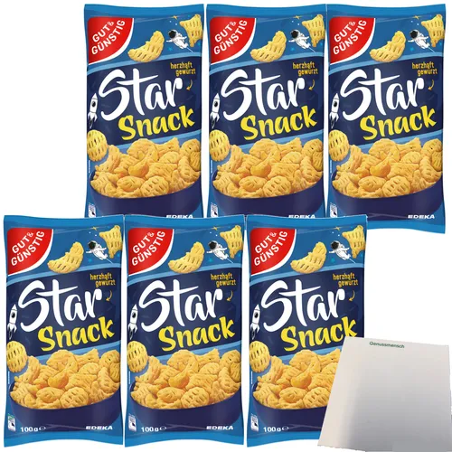 Gut&Günstig Star Snack knuspriger Kartoffelsnack herzhaft gewürzt 6er usy Block