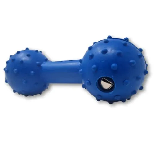 WEPO Hundespielzeug interaktiv Blau - Hundeknochen kleine Hunde - Hundespielzeug Naturkautschuk - Kauspielzeug für Hunde mit kleinem Glöckchen - Steigert Interesse am Spielen
