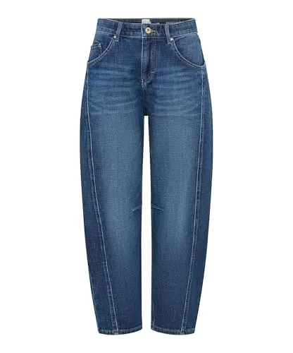 BRAX Feel Good Style Megan S Used Regular Blue 36 Jeans - Stylische Barrel Jeans im O-Shape mit Used-Effekten, praktischen Taschen und bequemer Bundweite von 82 cm. Ideal für einen lässigen Look!
