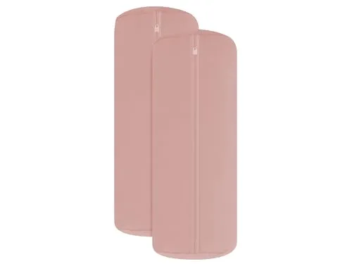 npluseins Doppelpack Jersey Nackenrolle-Kissenbezug - Uni Kissenhülle 1389.1908, ca. 40 x 15 cm, Altrosa