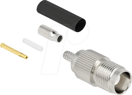 DELOCK 91762 - TNC Buchse zum Crimpen RG-174 / RG-316 mit passendem Schrumpfsch