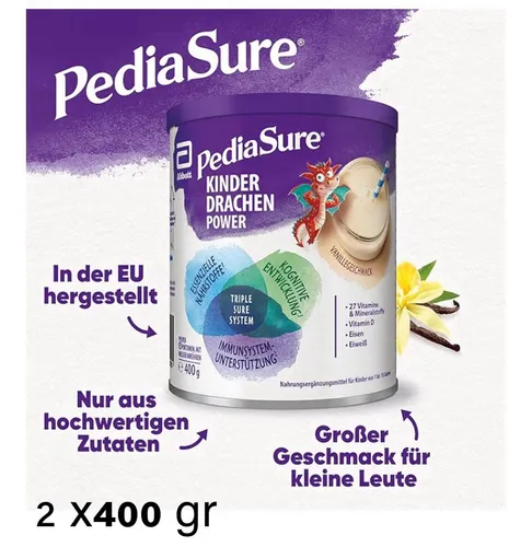 2x Pediasure Kinder Shake Vanille 400g | Nahrungsergänzung ab 1 Jahr