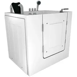 Sitzwanne Whirlpool Badewanne mit Tür S02WP-TH-B-L 100x78cm