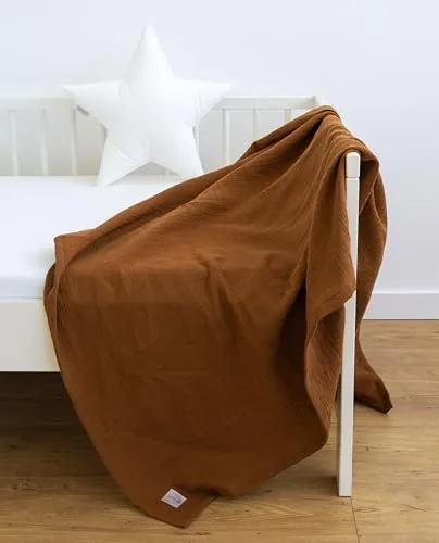 Babydecke Baumwolle MUSSELIN Decke Tuch Sommerdecke 95x95 120x120 150x200 cm, Loolay, Babytragetuch, Strandtuch, Kuscheldecke schützt und spendet Wärme