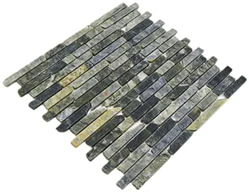 Naturstein Mosaik Stäbchen Naturstein Mosaikfliesen Marmor grün matt Wand Boden Küche Bad Dusche