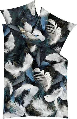Kaeppel Mako Satin Bettwäsche 155x220cm 2 tlg. Urwald Federn - Elegante Mako Satin Bettwäschegarnitur von Kaeppel mit hochwertigem Digitaldruck. Der praktische Reißverschluss und die atmungsaktive Baumwolle sorgen für hohen Schlafkomfort und einfache Handhabung.