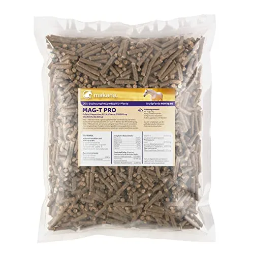 Makana MAG-T PRO Pellets für Pferde (mit Magnesium, Vitamin E, Vitamin B12), 750 g Beutel