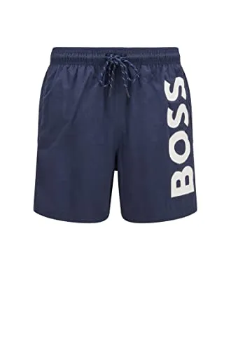 BOSS Badeshorts Octopus - Halblang Quick Dry in Blau (Größe S) - Herren-Bademode mit schnell trocknendem Material, elastischem Bund und stylischem BOSS Logo Aufdruck für sportliche Looks am Strand.