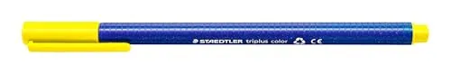 STAEDTLER Filzstifte triplus color, gelb, dreikant, stabile, eindrucksichere Spitze, Linienbreite ca. 1 mm, kindgerecht, hohe Qualität Made in Germany, 10 gelbe fibre-tip pens im Kartonetui, 323-1