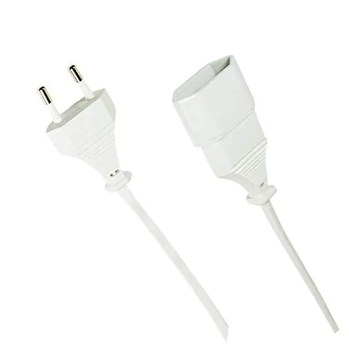 odedo - Verlängerungskabel 1m, EU, Netzwerkkabel (CEE, 7/16, Stecker auf Buchse, 1m) weiß, Netzteilverlängerung