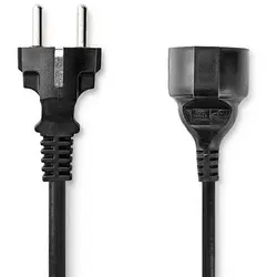 CEGL10200BK20 - 2 m CEE7 7 Schutzkontakt Verlängerungskabel, 16A belastbar für sichere Stromversorgung von Geräten