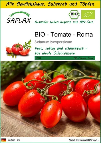 SAFLAX Gemüsesamen SAFLAX - Anzuchtset - BIO - Tomate - Roma