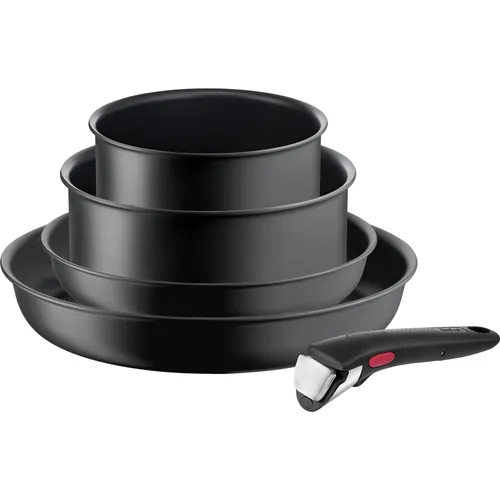 Tefal Topf-Set L76495 Ingenio Ultimate, 5-tlg. - Pfannen-Set aus Aluminium mit antihaftbeschichteten Oberflächen, abnehmbaren Griffen und Thermo-Signal für optimale Kochkontrolle – ideal für alle Herdarten, inklusive Induktion.