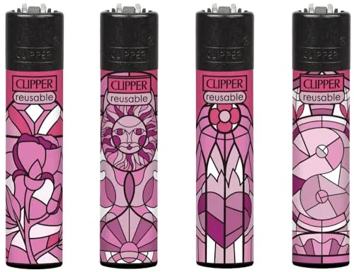 Clipper Feuerzeug 4er Set: (Church Windows)