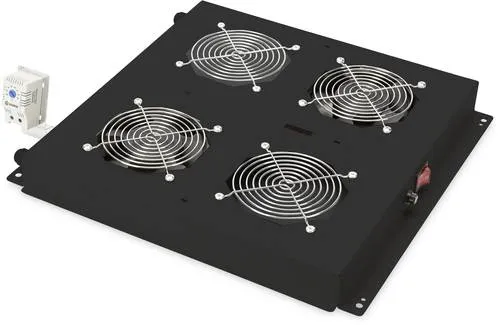 Digitus DN-19 FAN-2-B-N 19 Zoll Lüfter - CPU-Kühler für Netzwerkschränke, mit Schalter und regelbarem Thermostat für optimale Kühlung und einfache Installation.