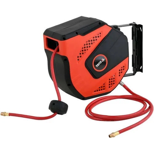 YATO Pneumatischer Schlauch auf Spule 20m x 8mm - Sonstige Werkzeuge, praktische Druckluft-Schlauchtrommel mit automatischer Aufrollung für Ordnung am Arbeitsplatz und hohe Flexibilität.