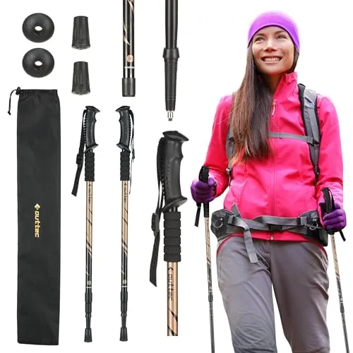 Outtec Wanderstöcke Nordic Walking Stöcke für Damen und Herren, Teleskop Hiking und Trekkingstöcke, 65-135cm Verstellbar