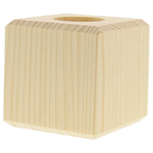 Teelichthalter Kerzenständer Kerzenhalter quadratisch  8 x 8 cm  aus Fichtenholz