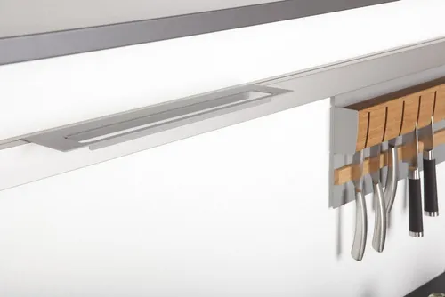 Kesseböhmer Küchenorganizer-Set Linero MosaiQ Küchen-Relingsystem Module Zubehör, Tuchleiste oben titangrau