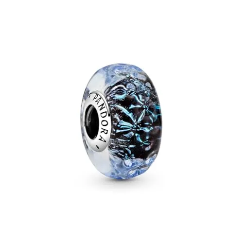 PANDORA Welliges dunkelblaues Ozean Murano-Glas Charm in blau von Pandora