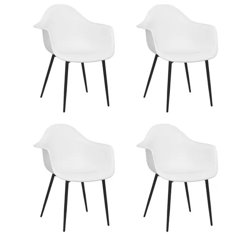 vidaXL Esszimmerstühle 4 Stk. Weiß PP von vidaXL