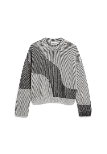 ARMEDANGELS Damen Pullover aus Bio-Woll Mix MAYRAA VANISE Loose Fit Black-Off White S