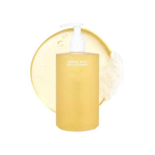 Whamisa Organic Seeds Body Cleanser – Entspannende, fermentierte postbiotische Formel zur Beruhigung der Haut, wasserfreie Formel, Spa-inspirierter Pflege & natürlichem Holzduft (490ml)