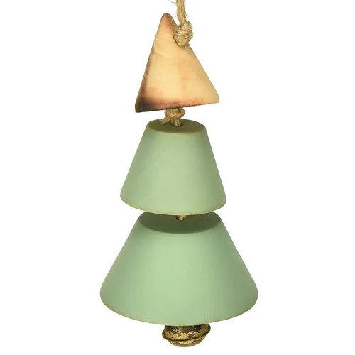 Christbaumschmuck Holz Tannenbaum Wanddeko Hänger 24cm 4er-Set Weihnachten Grün