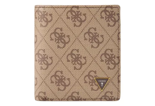 GUESS Small Billfold Wallet mit Münzfach aus echtem Leder in beige von GUESS