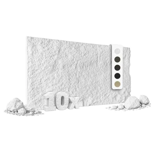 HEXIM Steinoptik Wandpaneele 10 Stück 120x60cm - 10 Stück 3D Wandpaneele mit realistischer Steinoptik, ideal für pflegeleichte Wandgestaltung. Abdeckungsfläche: 7,3 m², robustes PU-Material, einfache Montage für stilvolle Innenräume.